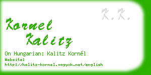 kornel kalitz business card